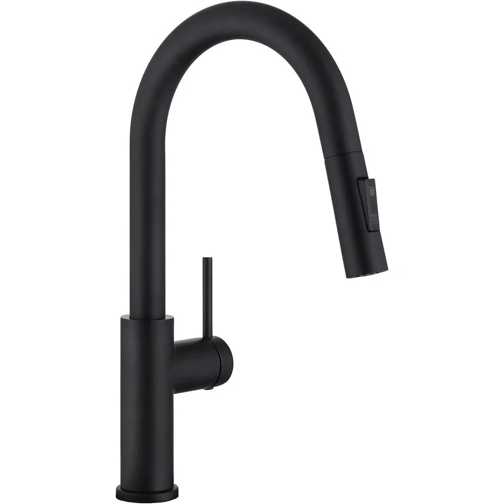 Black Kitchen Faucet Pull Down Sprayer Stainless Steel High Arc Sink Faucet